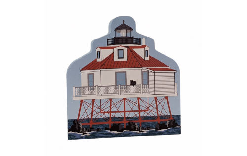 Thomas Point Lighthouse, Annapolis, Maryland. Handcrafted in the USA 3/4" thick wood by Cat’s Meow Village.