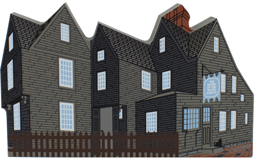 House Of Seven Gables in Salem, MA handcrafted in wood by The Cat's Meow Village