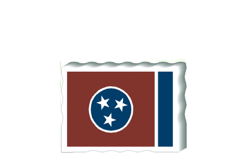 Slightly larger than a deck of cards, this wooden postcard version of the Tennessee flag can fit into any nook around your home or workplace showing off your state pride! Handcrafted in the USA by The Cat's Meow Village.