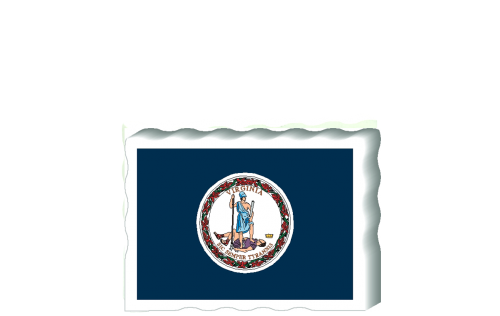 Slightly larger than a deck of cards, this wooden postcard version of the Virginia flag can fit into any nook around your home or workplace showing off your state pride! Handcrafted in the USA by The Cat's Meow Village.