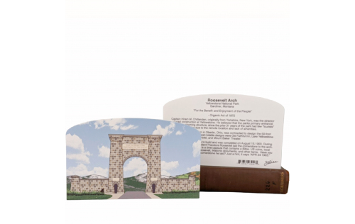 Front & Back of the Roosevelt Arch.  Made in the USA by Cat's Meow Village.
