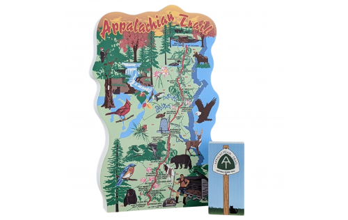 Appalachian Trail sign shown with the Appalachian Trail Map