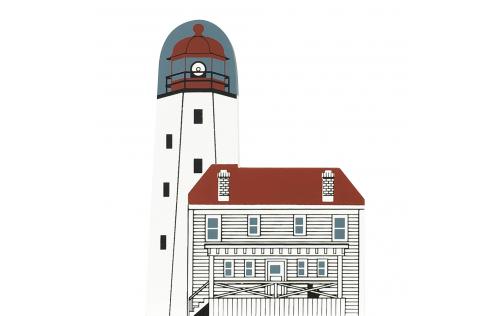 Vintage Sandy Hook Lighthouse from Lighthouse Series handcrafted from 3/4" thick wood by The Cat's Meow Village in the USA