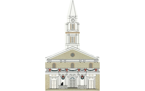 Vintage St. Mark's-In-The-Bowery from New York Christmas Series handcrafted from 3/4" thick wood by The Cat's Meow Village in the USA