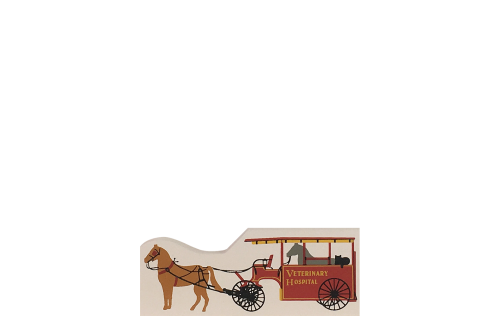 Vintage Veterinary Hospital Wagon from Accessories handcrafted from 1/2" thick wood by The Cat's Meow Village in the USA