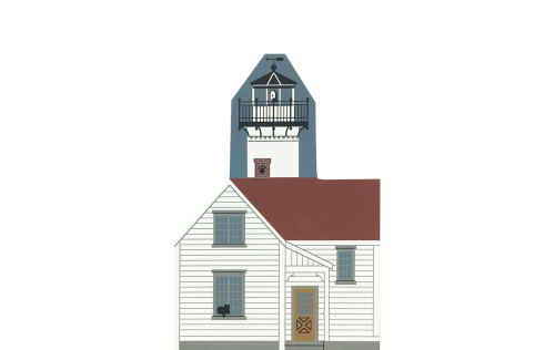 Vintage West Chop Lighthouse from Martha's Vineyard Series handcrafted from 3/4" thick wood by The Cat's Meow Village in the USA