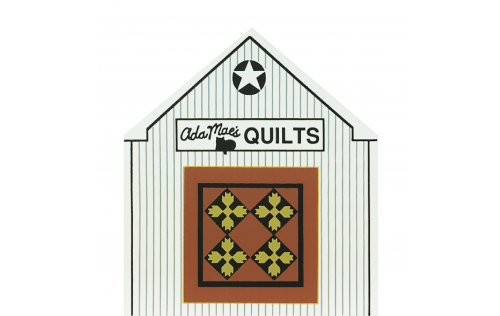 Vintage Ada Mae's Quilt Barn from Ohio Amish Series handcrafted from 3/4" thick wood by The Cat's Meow Village in the USA