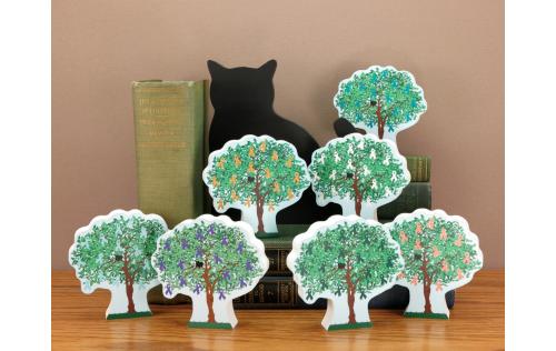 Display of Cat's Meow Village 2015 Cancer Awareness Charity Trees