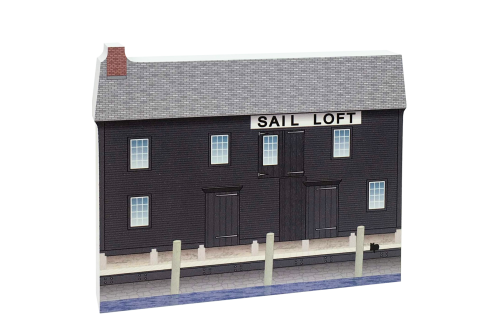 Replica of the Pedrick Store House part of the Salem Maritime National Historic Site. Handcrafted of 3/4" thick wood with colorful details on the front and history on the back. Made by Cat's Meow Village in Wooster, Ohio.