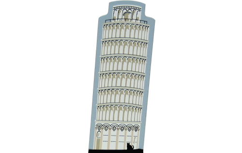 Cat's Meow handcrafted wooden keepsake of the Leaning Tower Of Pisa in Pisa, Italy