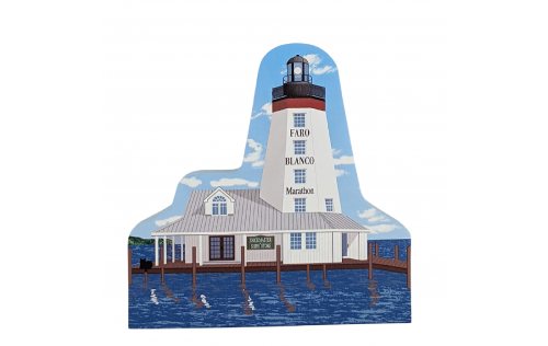 Marathon Lighthouse, Florida. Handcrafted in the USA 3/4" thick wood by Cat’s Meow Village.