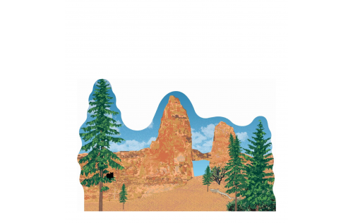Wooden souvenir of Tower Bridge, Bryce Canyon National Park, Utah handcrafted by The Cat's Meow Village in the USA.