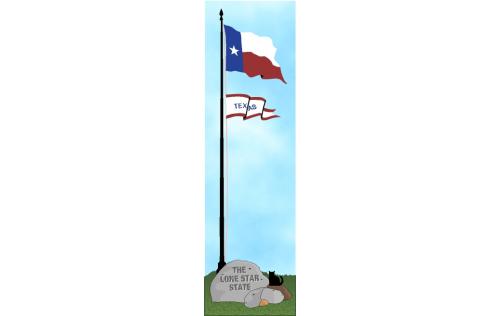 Cat's Meow shelf sitter of the Texas state flag, the Lone Star State.