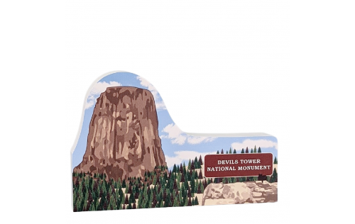 Add this wooden replica of Devils Tower in Wyoming to your home decor to celebrate the day you laid your eyes on this national monument. Handcrafted in the USA by The Cat's Meow Village of 3/4" thick wood.