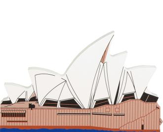 Handcrafted wooden keepsake of the Sydney Opera House in Sydney, Australia by The Cat's Meow Village