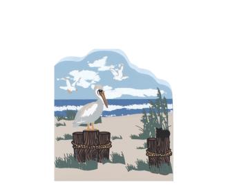 Coastal Birds, pelican handcrafted by The Cat's Meow Village from 3/4" thick wood.