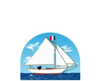 Cat's Meow Village Bermuda Sloop accessory. Add it to your other nautical Cat's Meows.