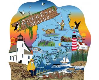 Cat's Meow Village map of Down East Maine representing the culture and lifestyle of the region.
