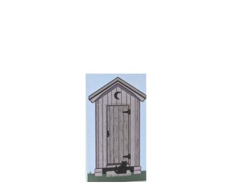 Outhouse crafted in 3/4" thick wood to add to your Cat's Meow Village collection. Handcrafted in the USA.