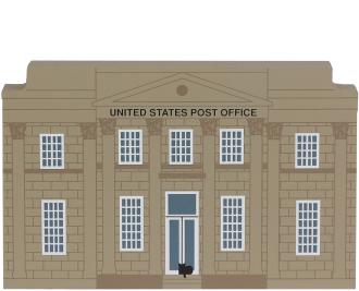 Vintage US Post Office from Series XI handcrafted from 3/4" thick wood by The Cat's Meow Village in the USA