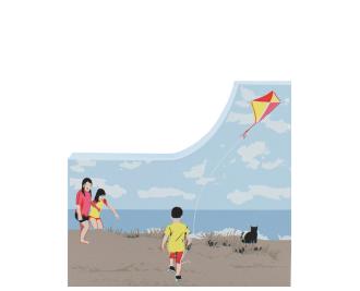 Children Flying Kite, kite, seashore, Cape Cod, New England, nautical