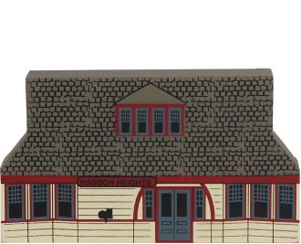 Vintage Haddon Heights Train Depot from Series XII handcrafted from 3/4" thick wood by The Cat's Meow Village in the USA