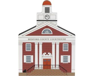 Vintage Bedford County Courthouse from Series XII handcrafted from 3/4" thick wood by The Cat's Meow Village in the USA