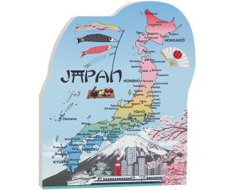 Handcrafted wooden map of Japan from 3/4" thick wood to add to your home decor