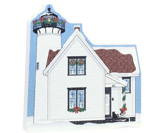 Decorate a niche in your home with this West Chop Lighthouse, part of the Martha's Vineyard Christmas Series handcrafted in 3/4" thick wood by The Cat's Meow Village