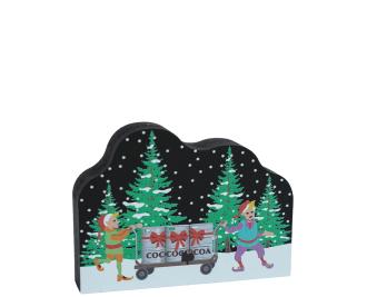 This adorable Cocoa Keg Party will look cute sitting your mantle, windowsill, desk, or any place else you need to see a little holiday cheer! Handcrafted in Wooster, Ohio by The Cat's Meow Village, just a sleigh ride from the North Pole.