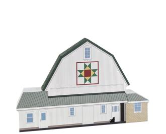Fischer's Ohio Star Quilt Barn wood replica. Handcrafted by The Cat's Meow Village in Wooster, Ohio.