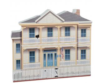 Beautifully detailed replica of Lear / Rocheblave House, Pensacola, Florida. Handcrafted in the USA by Cat's Meow Village.