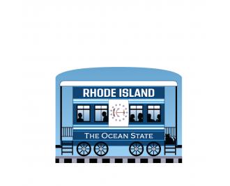 Add this Rhode Island train car to your Pride Of America train set to remind you of the good times you had in this state. Handcrafted in 3/4" thick wood by The Cat's Meow Village in Wooster, Ohio.