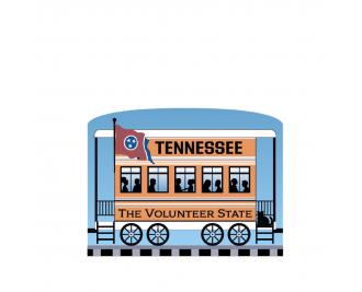 Add this Tennessee train car to your Pride Of America train set to remind you of the good times you had in this state. Handcrafted in 3/4" thick wood by The Cat's Meow Village in Wooster, Ohio.