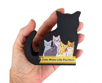 Cats Make Life Purrfect, don't you think? Our black cat mascot, Casper, sends this message out into the world for all your furiends to see! Handcrafted of 3/4" thick wood in Wooster, Ohio.
