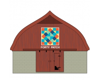 Forty Patch Quilt Barn handcrafted in 3/4" thick wood by The Cat's Meow Village in Wooster, Ohio.