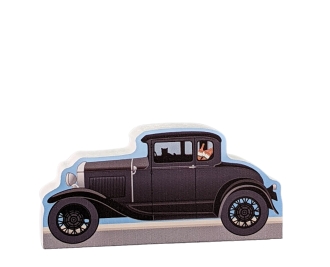 Prohibition Rum Runner car handcrafted in 3/4" thick wood by The Cat's Meow Village in the USA. For your desk, windowsill, or trim above your doorway or window.