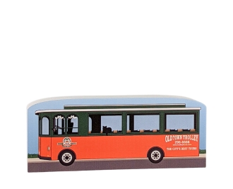 St. Augustine, Old Towne Trolley, Florida. Handcrafted in the USA 3/4" thick wood by Cat’s Meow Village.