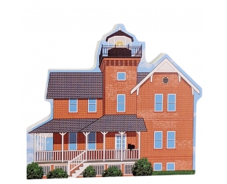 Wooden Replica of Sea Girt Lighthouse Sea Girt, New Jersey. Handcrafted by Cats Meow Village in USA.