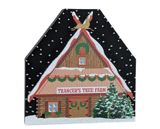 North Pole, Trancer's Tree Farm.  Handcrafted in 3/4" wood by the Cats Meow Village in Wooster, Ohio. 