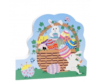 Add this cute little Easter basket to your holiday or spring decor, even better, add it to an Easter basket of it's very own! Handcrafted in the USA by The Cat's Meow Village.