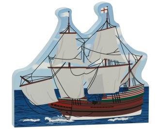 Plimoth Plantation Mayflower II handcrafted in 3/4" thick wood by The Cat's Meow Village