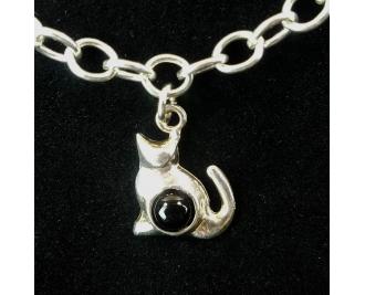 Wear a Village on your wrist! Sterling Sliver Casper logo charm with onyx belly by The Cat's Meow Village
