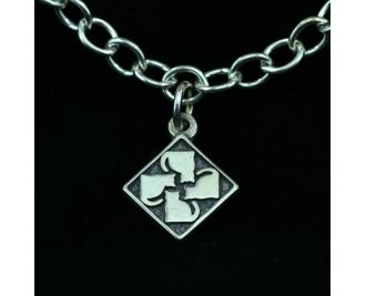 Wear a Village on your wrist! Sterling Silver Casper Quilt Charm by The Cat's Meow Village