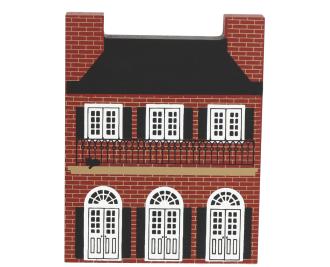 Vintage Creole House from Series V handcrafted from 3/4" thick wood by The Cat's Meow Village in the USA