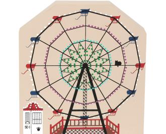 Vintage Ferris Wheel from Circus Series handcrafted from 3/4" thick wood by The Cat's Meow Village in the USA