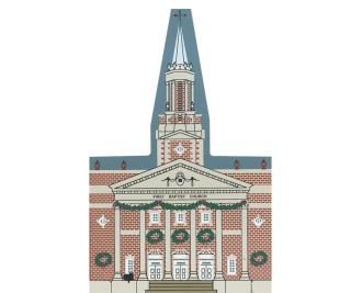 Vintage First Baptist Church from Atlanta Christmas Series handcrafted from 3/4" thick wood by The Cat's Meow Village in the USA