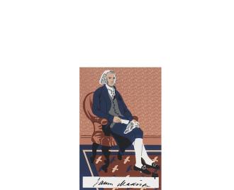 Vintage James Madison from Presidential Portraits Series handcrafted from 3/4" thick wood by The Cat's Meow Village in the USA