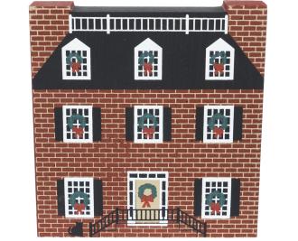 Vintage Lafayette Square House from Savannah Christmas Series handcrafted from 3/4" thick wood by The Cat's Meow Village in the USA