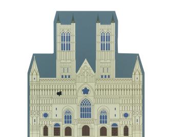 Vintage Lincoln Cathedral from English Traveler Series handcrafted from 3/4" thick wood by The Cat's Meow Village in the USA
